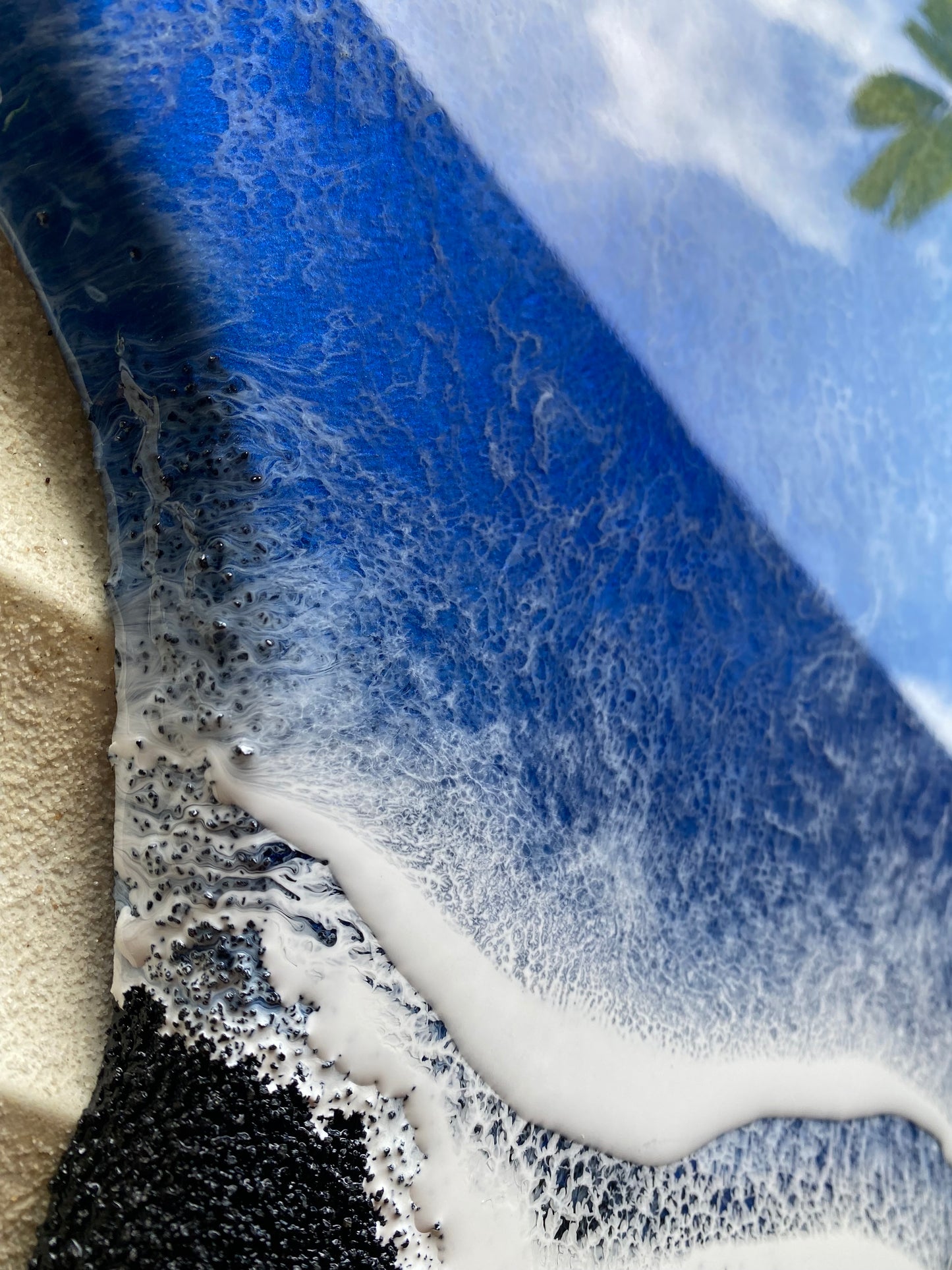 Black Sand Big Island Ocean Resin painting