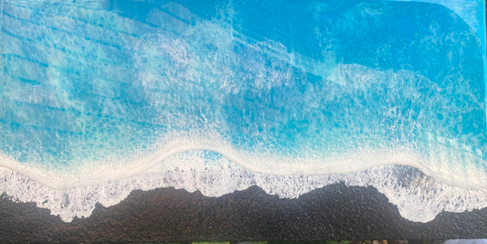 12x24 black sand ocean 2  Original Painting