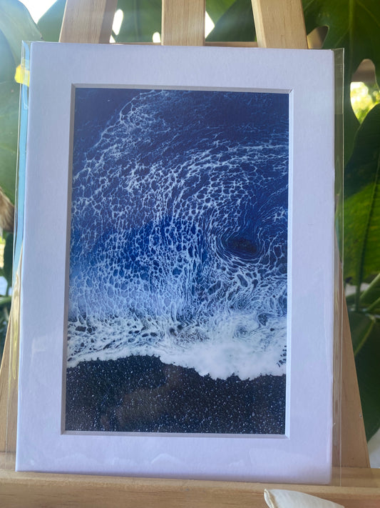 Punaluu tides 4x6 signed print. actual matted size 5x7