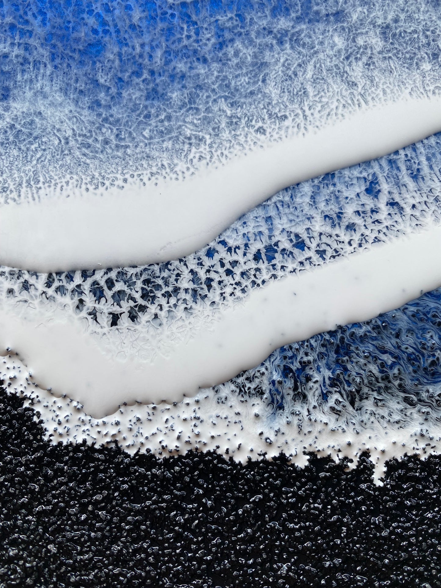 Black Sand Big Island Ocean Resin painting