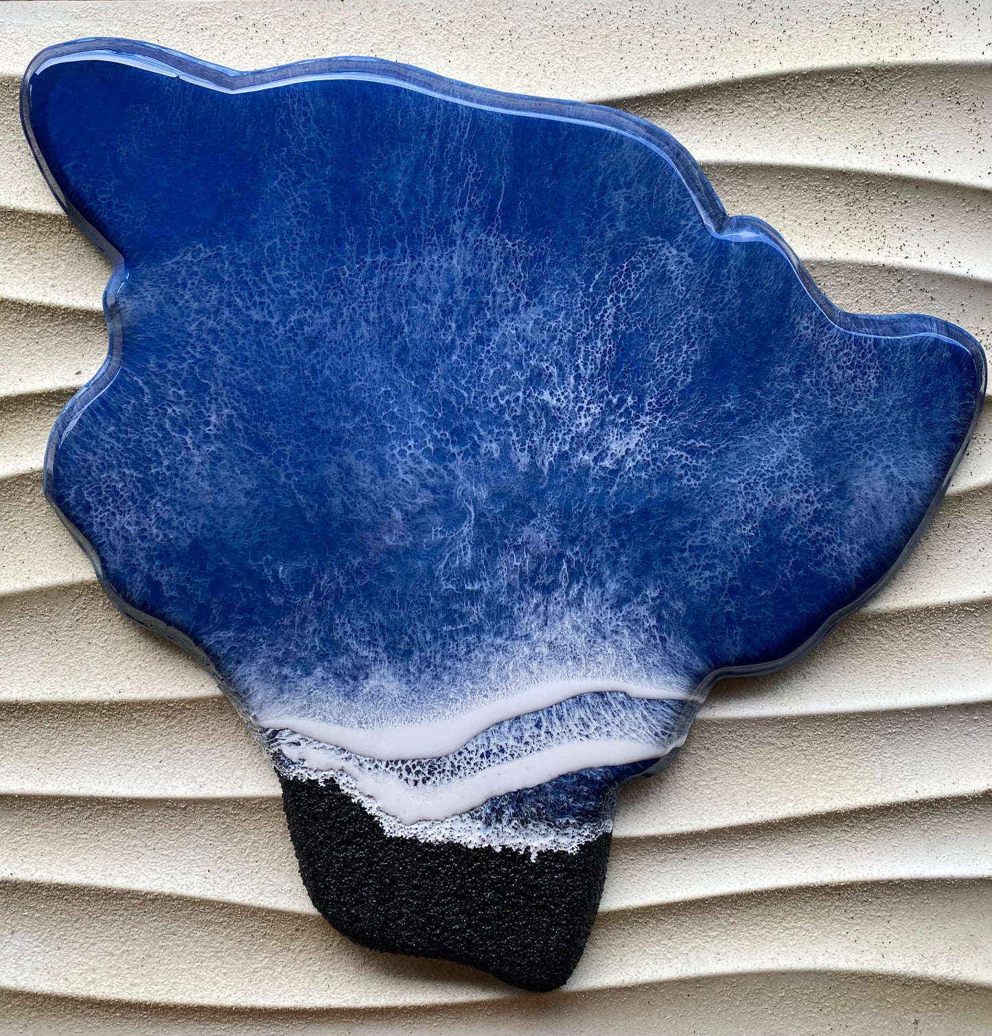 Black Sand Big Island Ocean Resin painting