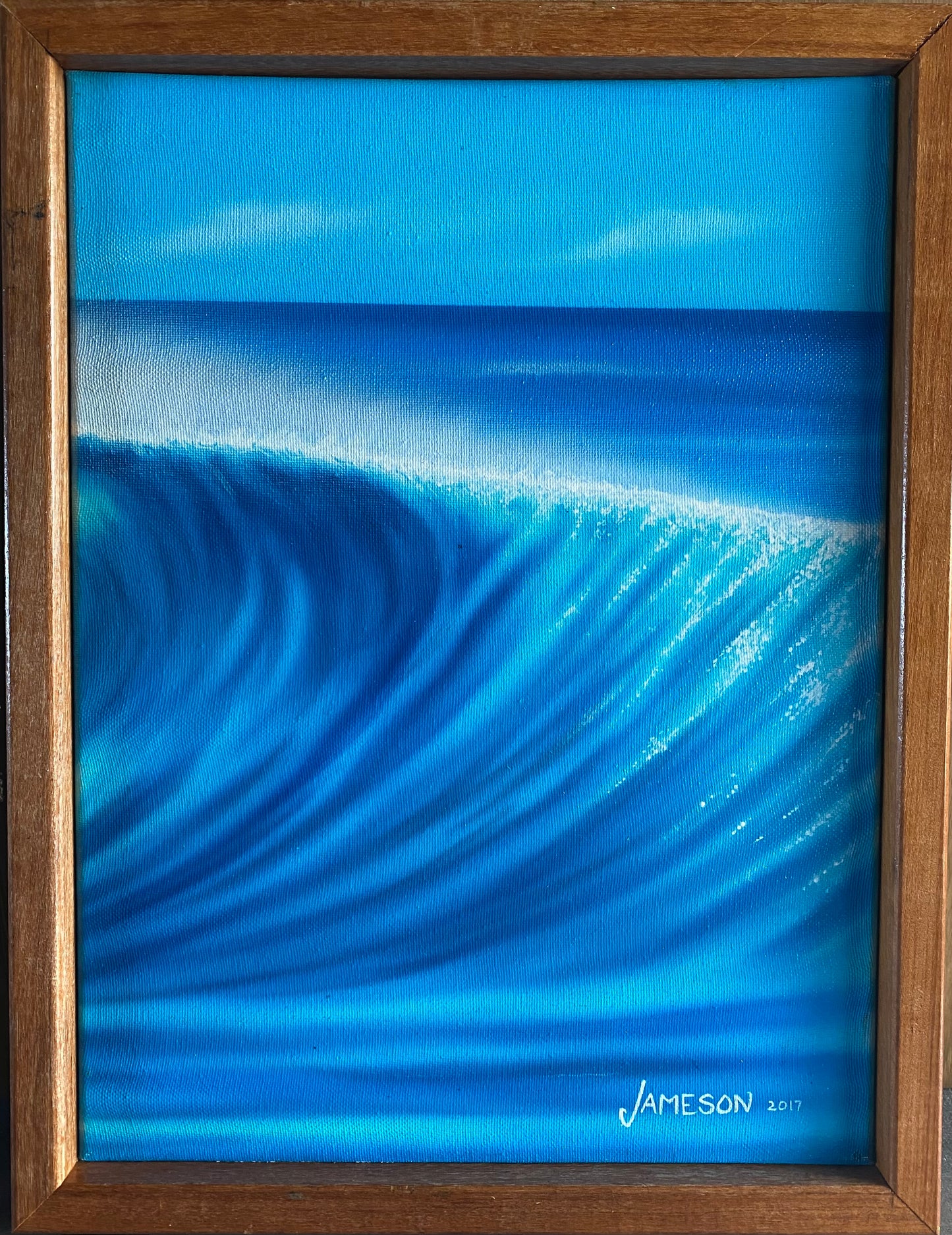 Blue Barrels, Original Triptych painting